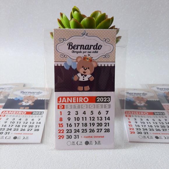 Mini Calendário Ursinho