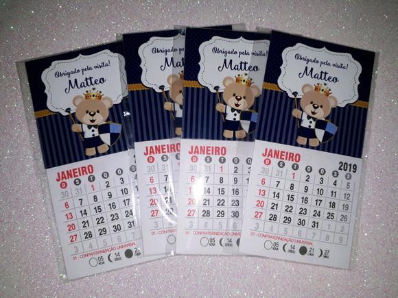Mini Calendário Ursinho Príncipe