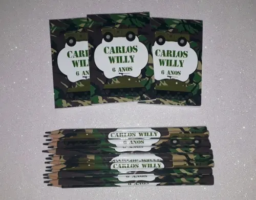 Bloquinho de Anotação + Lápis Militar