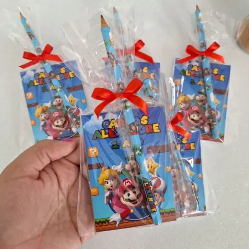 Bloquinho de Anotação + Lápis Super Mario
