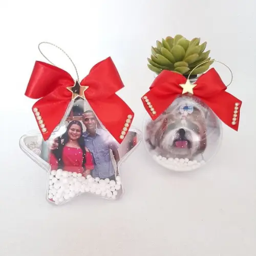 Bolinha ou Estrela de Natal com Foto