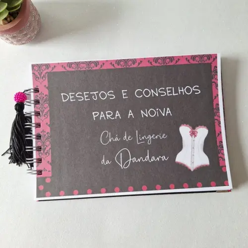 Caderno Chá de Lingerie Desejos e Conselhos Noiva