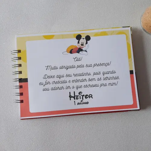Caderno de Recados Aniversário Mickey