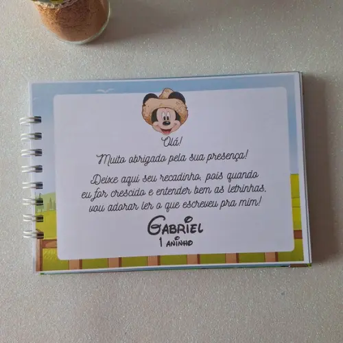 Caderno de Recados Aniversário Mickey Fazendeiro