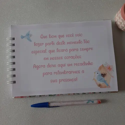 Caderno de Recados Chá de Bebê