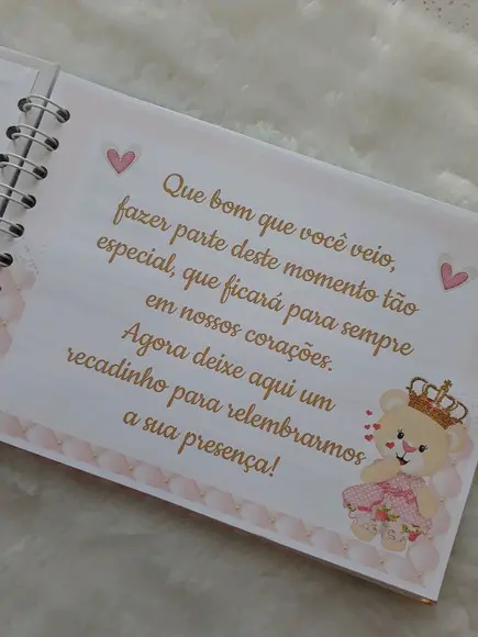 Caderno de Recados Chá de Bebê