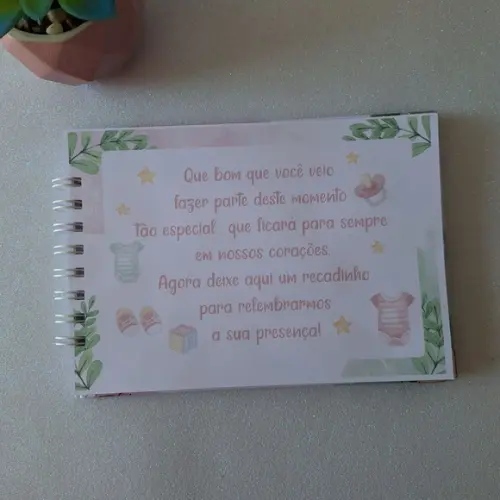 Caderno de Recados Chá de Bebê