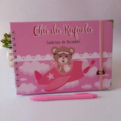 Caderno de Recados Chá de Bebê Aviadora