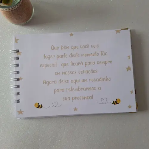 Caderno de Recados Chá de Bebê Abelhinha