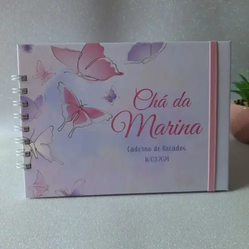 Caderno de Recados Chá de Bebê Borboleta