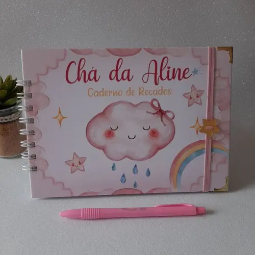 Caderno de Recados Chá de Bebê Chuva de Amor