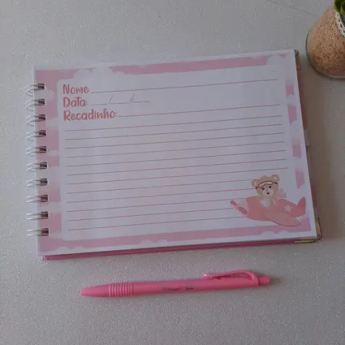 Caderno de Recados Chá de Bebê Aviadora