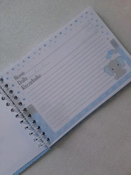 Caderno de Recados Chá de Bebê Elefantinho