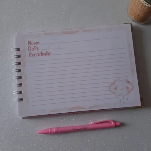 Caderno de Recados Chá de Bebê Chuva de Amor