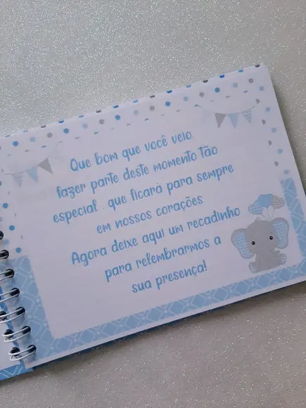 Caderno de Recados Chá de Bebê Elefantinho
