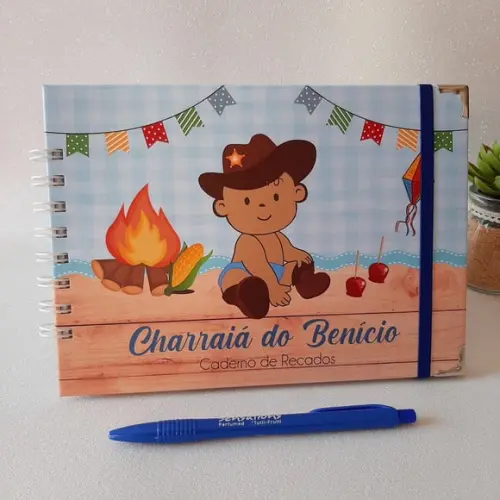 Caderno de Recados Chá de Bebê Junino