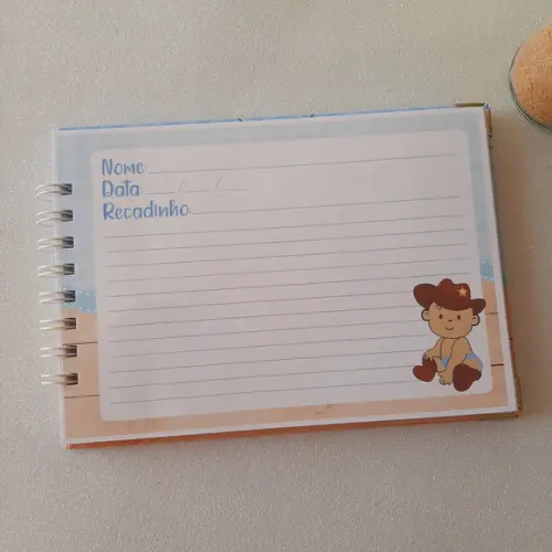 Caderno de Recados Chá de Bebê Junino