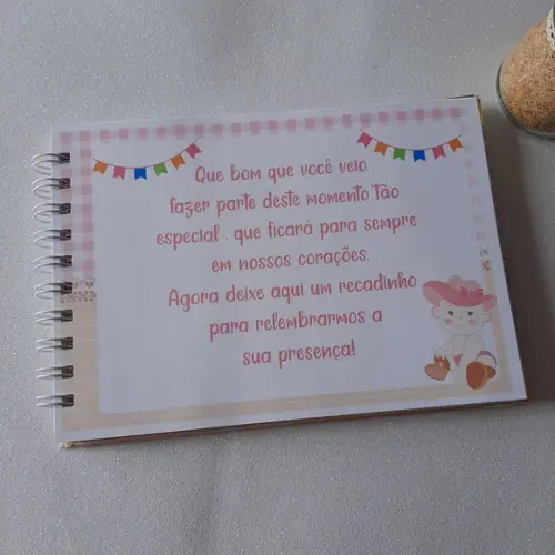 Caderno de Recados Chá de Bebê Junino