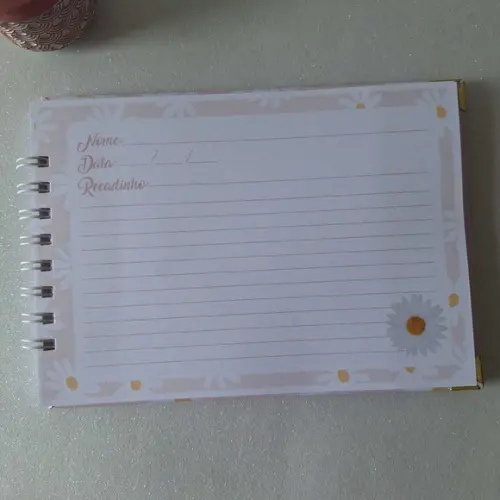 Caderno de Recados Chá de Bebê Margaridas