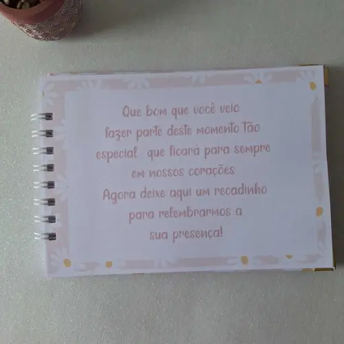 Caderno de Recados Chá de Bebê Margaridas