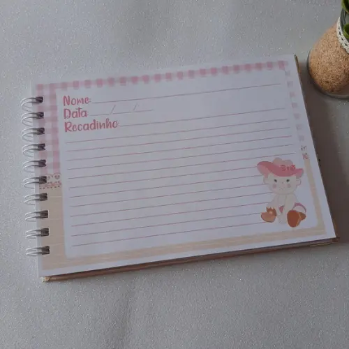 Caderno de Recados Chá de Bebê Junino
