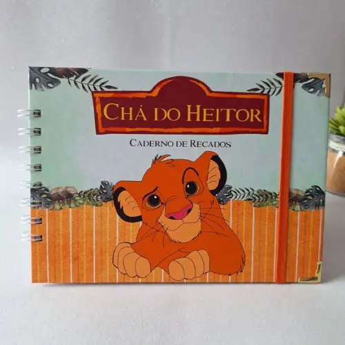 Caderno de Recados Chá de Bebê Rei Leão