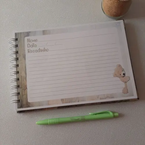 Caderno de Recados Chá de Bebê Ursinho