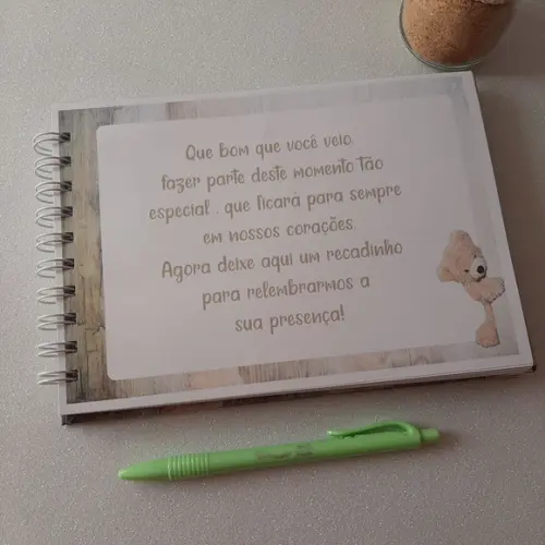 Caderno de Recados Chá de Bebê Ursinho