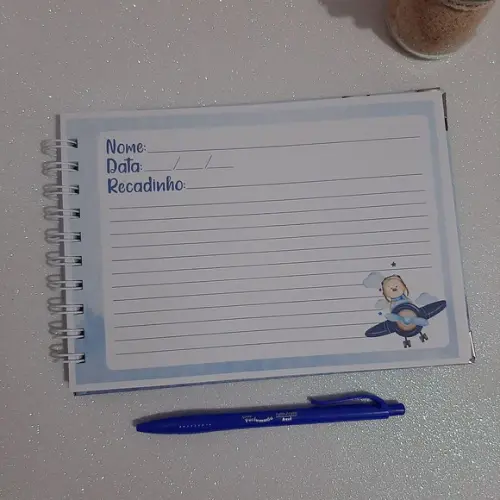 Caderno de Recados Chá de Bebê Ursinho