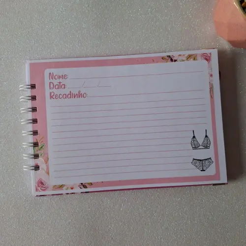 Caderno de Recados Chá de Lingerie