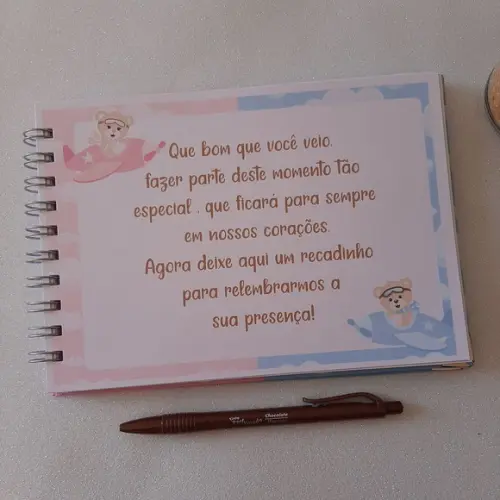 Caderno de Recados Chá Revelação