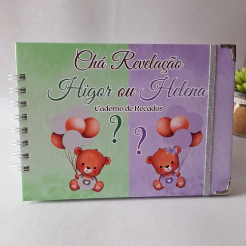 Caderno de Recados Chá Revelação Ursinhos