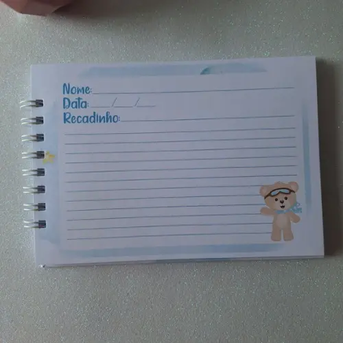 Caderno de Recados Chá Revelação Ursinhos Aviador
