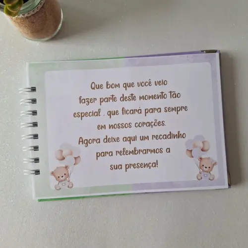 Caderno de Recados Chá Revelação Ursinhos