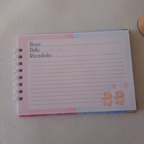 Caderno de Recados Chá Revelação Ursinhos