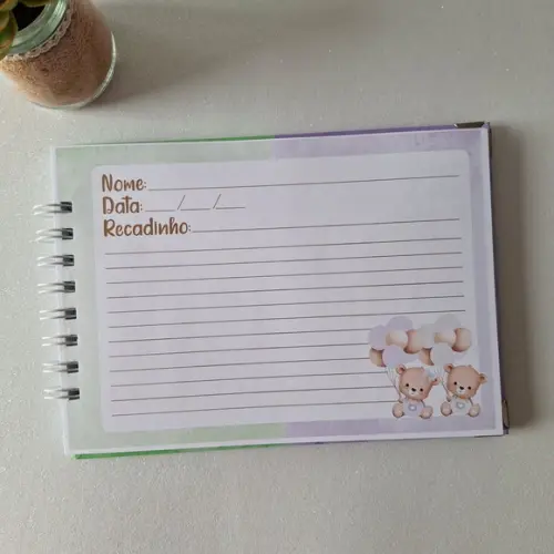 Caderno de Recados Chá Revelação Ursinhos