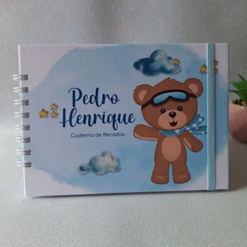 Caderno de Recados Chá Revelação Ursinhos Aviador