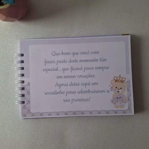 Caderno de Recados Ursinha Lilás