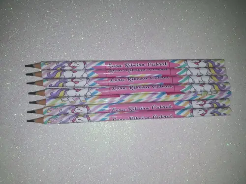 Caneta + Lápis Personalizados Unicórnio