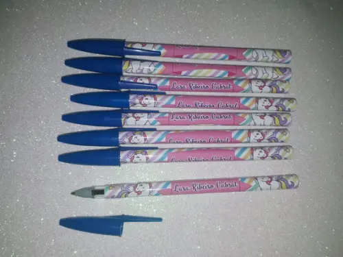 Caneta + Lápis Personalizados Unicórnio