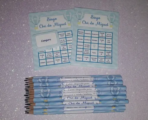Cartela de Bingo + Lápis Balão