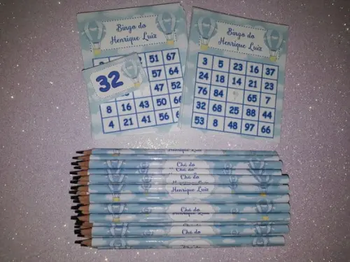 Cartela de Bingo + Lápis Balão