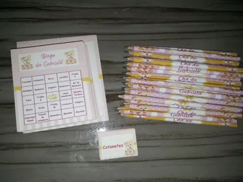 Cartela de Bingo + Lápis Chá de Bebê