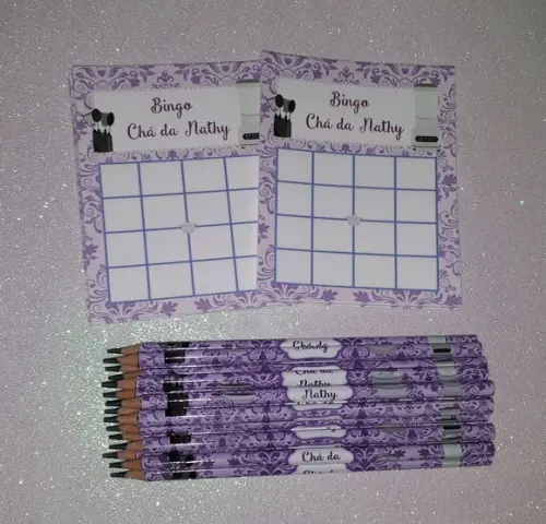 Cartela de Bingo + Lápis Cha de Cozinha