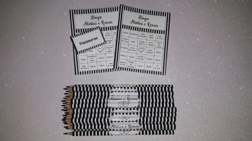 Cartela de Bingo + Lápis Cha de Cozinha
