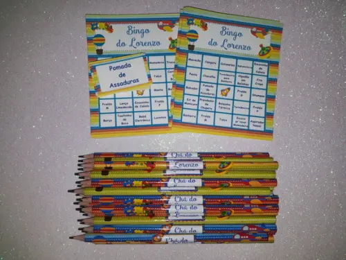 Cartela de Bingo + Lápis Chá de Bebê Brinquedos