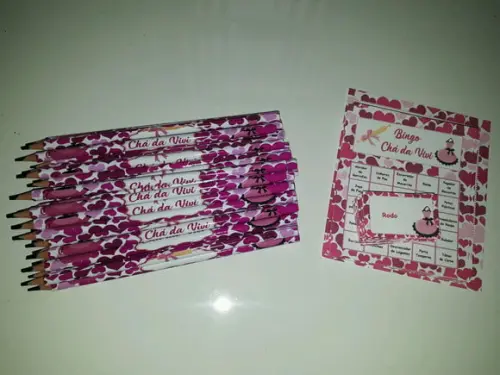 Cartela de Bingo + Lápis Cha de Cozinha