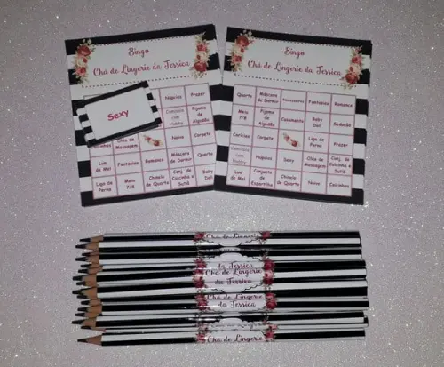 Cartela de Bingo + Lápis Cha de Lingerie