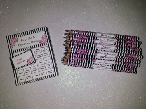 Cartela de Bingo + Lápis Chá de Cozinha