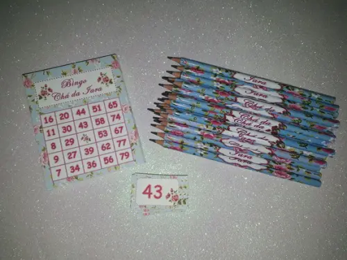 Cartela de Bingo + Lápis Chá de Cozinha